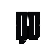 QD monogram logo design letter text name symbol monochrome logotype alphabet character simple logo