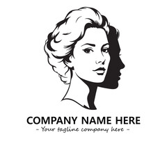 Head of queen logo company design vector illustration