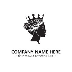 Head of queen logo company design vector illustration