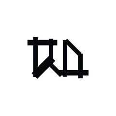 QD monogram logo design letter text name symbol monochrome logotype alphabet character simple logo