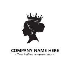 Head of queen logo company design vector illustration