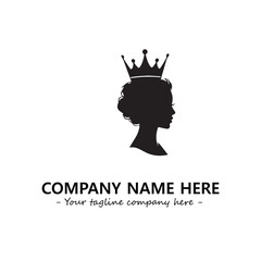 Head of queen logo company design vector illustration