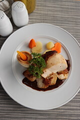 delicious grilled chicken breast with mash potato