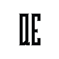 QE monogram logo design letter text name symbol monochrome logotype alphabet character simple logo
