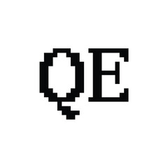 Fototapeta premium QE monogram logo design letter text name symbol monochrome logotype alphabet character simple logo