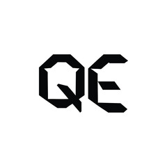 QE monogram logo design letter text name symbol monochrome logotype alphabet character simple logo