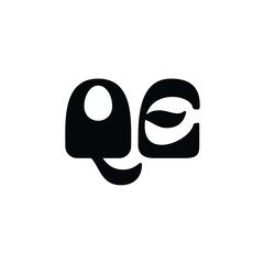 QE monogram logo design letter text name symbol monochrome logotype alphabet character simple logo