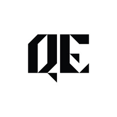 QE monogram logo design letter text name symbol monochrome logotype alphabet character simple logo
