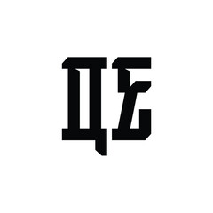 QE monogram logo design letter text name symbol monochrome logotype alphabet character simple logo