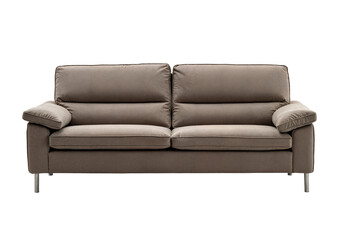 Brown modern sofa isolated PNG