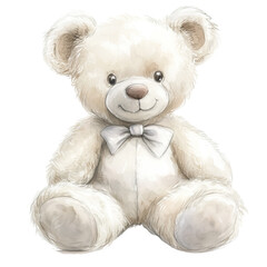 Obraz premium teddy bear isolated on white ,Watercolor Clipart, Illustration, Transparent Background