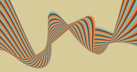 Obraz premium Wavy stripes lines abstract background . Waves ribbon retro vintage abstract background curve vector illustration. Design for wallpaper website banner, cover, poster, texture, advertising, printing