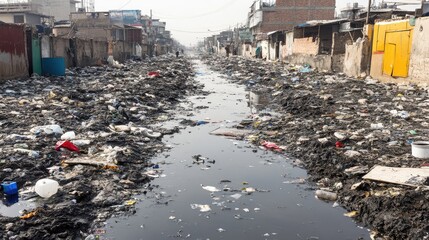 Wetland-like area formed by continuous discharge of untreated household wastewater
