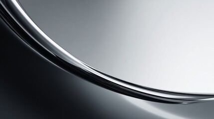 Close-up of shiny metal surface with smooth curves reflecting light beautifully.