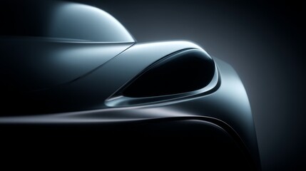 Close-up view of a sleek, modern car's aerodynamic design and elegant curves.