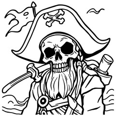 Dead Pirate Coloring Page for Kids