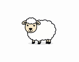 Obraz premium Adorable Sheep Clipart Perfect for Children's Books Farm Illustrations Greeting Cards and More Cute Fluffy Sheep Designs