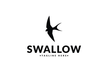 swallow logo design. logo icon vector illustration silhouette