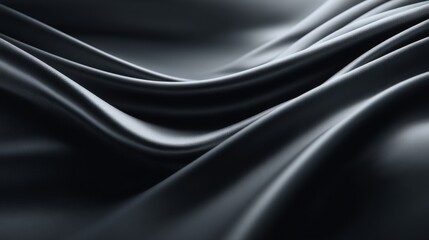 Fototapeta premium Elegant black fabric drapes softly, showcasing a smooth and luxurious texture.