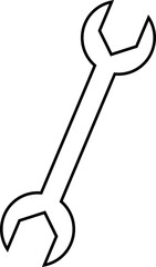 Repair tools and service icon Wrench, screwdriver and gear setting vector isolated on transparent background. Spanner perfect for diy crafting, and repair projects glyph symbol.