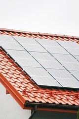 Modern home with solar panels