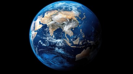 Fototapeta premium Earth from Space, Asia Focused, Clouds, Global Perspective