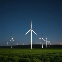 Night View with Starry Sky – Scenic night landscape illuminated by a bright star-filled sky.