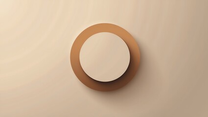 Abstract Circle Design on Beige Background Minimalist 3d Render