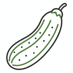 Cucumber outline icon on white background