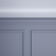 Fototapeta premium Part of the interior with cornices on the ceiling and walls. 3D render.