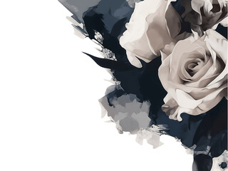 Elegant black and beige rose design for modern decor aesthetics