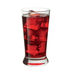 Refreshing Red Drink with Ice in a Glass