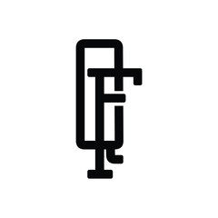 QF monogram logo design letter text name symbol monochrome logotype alphabet character simple logo