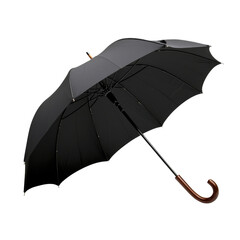 classic black umbrella with wooden handle, perfect for rainy days. This stylish accessory combines functionality and elegance, making it must have for any weather