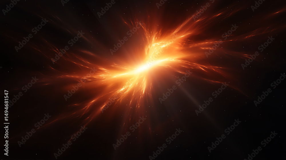 Poster A mesmerizing cosmic burst of light, showcasing vibrant energy and intriguing patterns in the vastness of space.