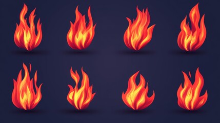 Animated Fire Flames, Gradient, Illustration, Fire Animation fire, animation