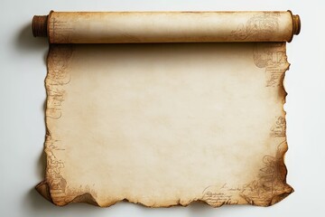 Ancient Scroll Parchment Design, Blank Template, Aged Paper Scroll, Parchment