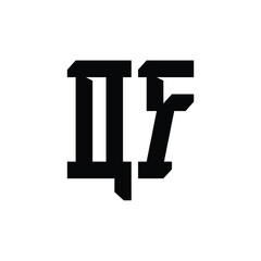 QF monogram logo design letter text name symbol monochrome logotype alphabet character simple logo