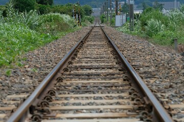 Railway tracks near Miwa Taisha Shrine on the Manyo Mahoroba Line