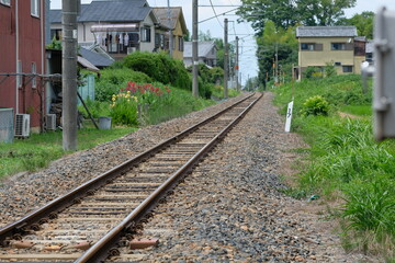 Railway tracks near Miwa Taisha Shrine on the Manyo Mahoroba Line