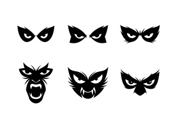 angry eyes staring  white background