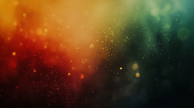 Bokeh style background with red, green, yellow and black light spots, festive and soft focus, places for text.Symbolic For Juneteenth, Black History Month, Kwanzaa.