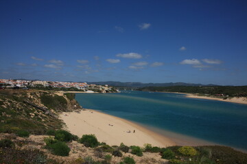 The rocky coast of South Portugal. The south-west point of Europe.