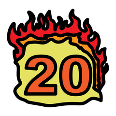 20 Number Vector Filled Icon Design