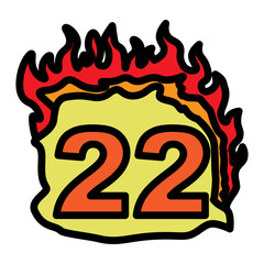 22 Number Vector Filled Icon Design