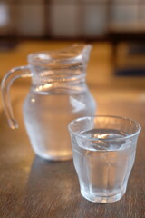 Glass and pitcher of water	
