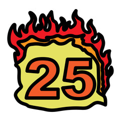 25 Number Vector Filled Icon Design