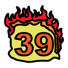 39 Number Vector Filled Icon Design