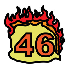 46 Number Vector Filled Icon Design