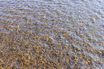 texture clear river water top view